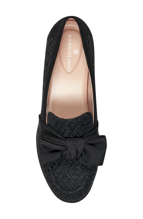 Bandolino Women's Lindio Bow Slip On Tailored Loafers In Black Fabric
