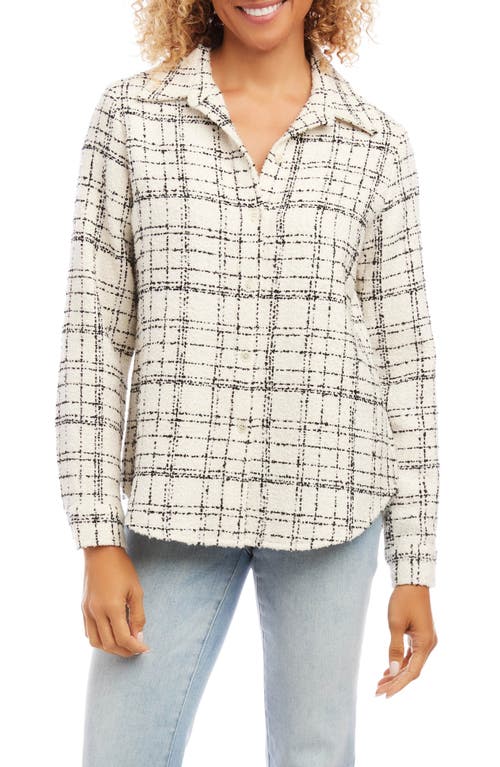 Karen Kane Plaid Cotton Blend Shirt Jacket at Nordstrom,