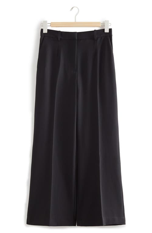 & Other Stories Wide Leg Tailored Trousers in Black