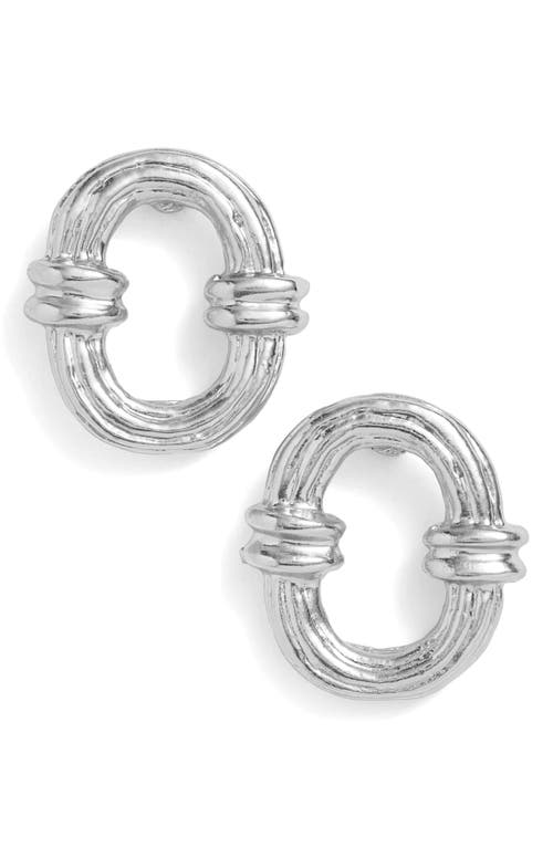 Karine Sultan Textured Hoop Earrings in Silver