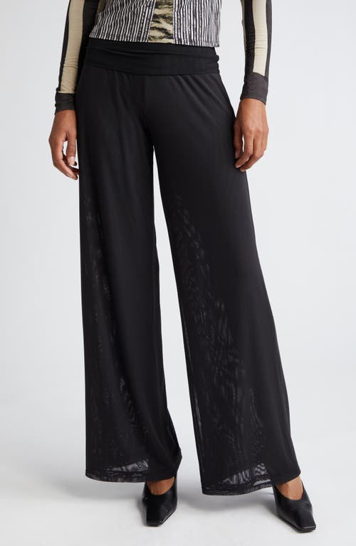 Miaou Tabby Straight Leg Mesh Pants Black at Nordstrom,