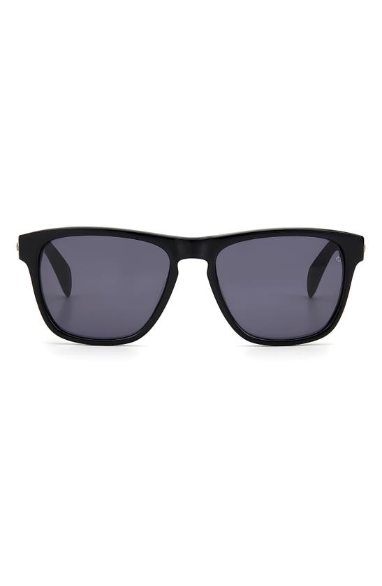 Rag & Bone 56mm Rectangle Sunglasses In Black/ Grey