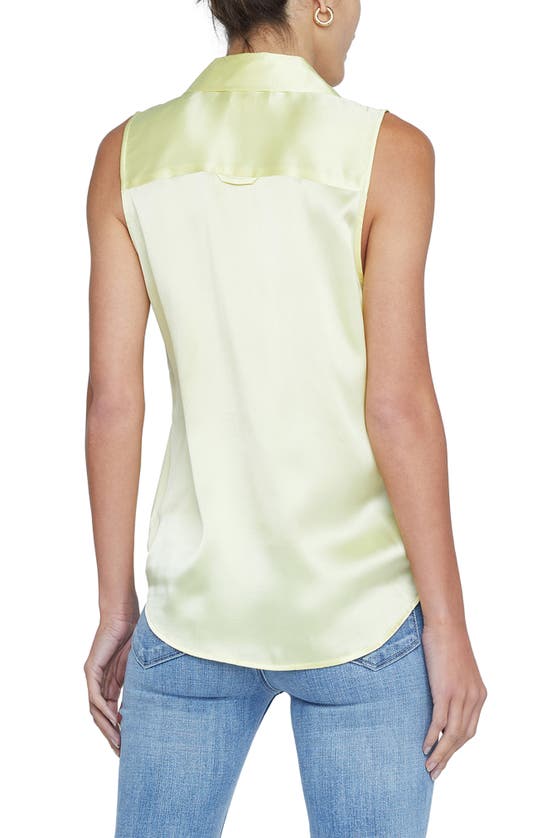 Shop L Agence Emmy Sleeveless Silk Blouse In Yellow Sorbet