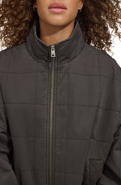 Shop Levi's Box Quilted Water Resistant Cotton Jacket In Charcoal