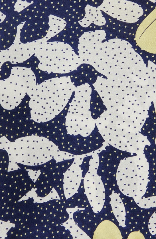 Clifton Wilson Floral Silk Pocket Square In Navy