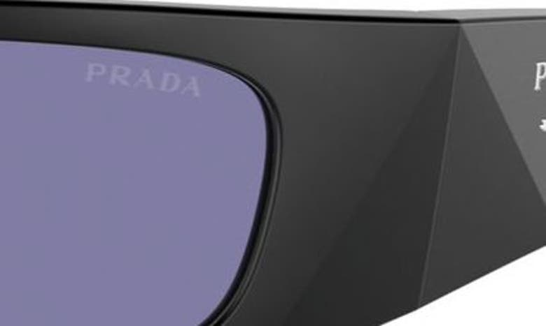 Prada 60mm Butterfly Polarized Sunglasses In Matte Black