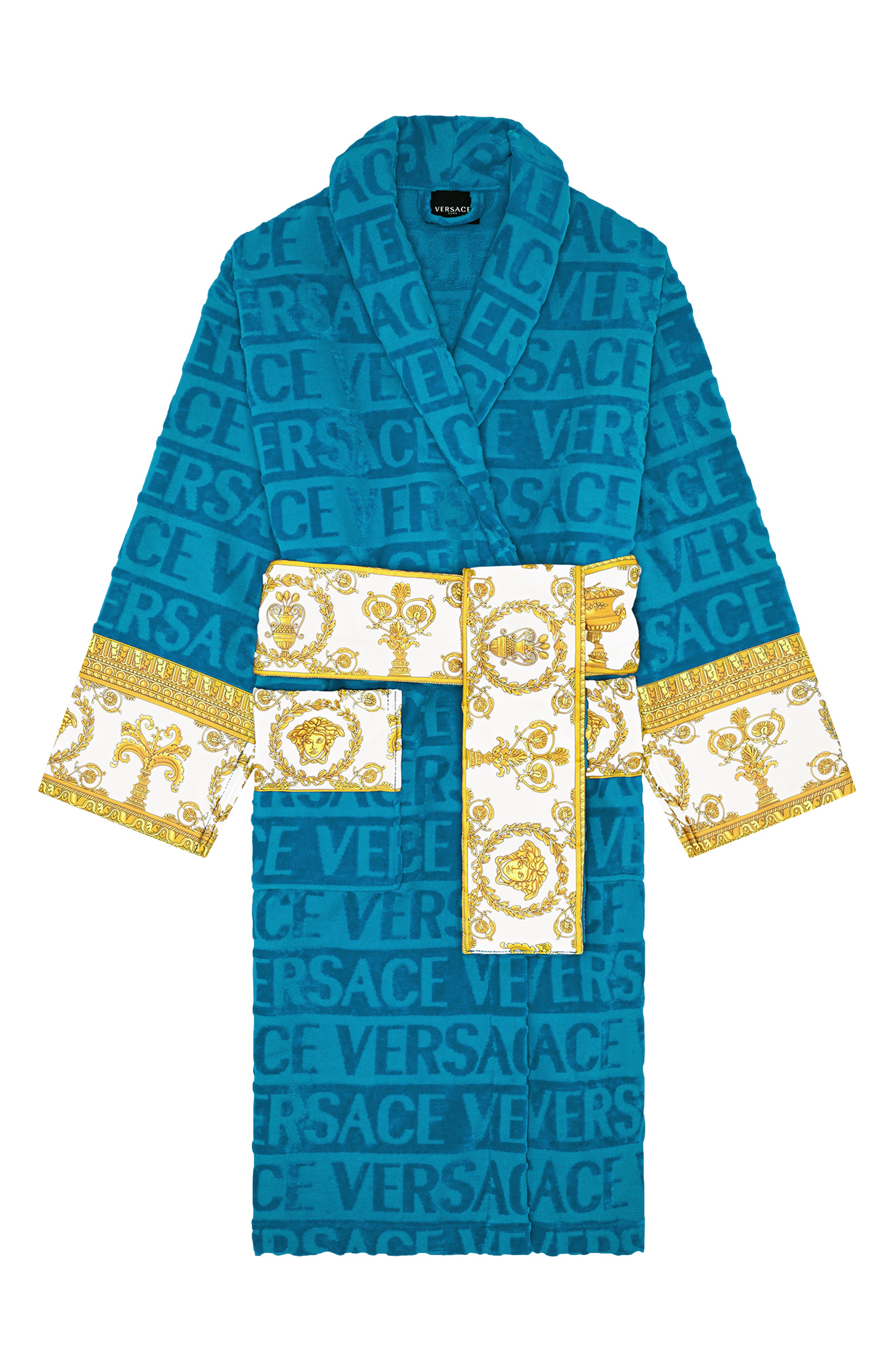 Versace logo-embossed Cotton Bath Robe - Farfetch