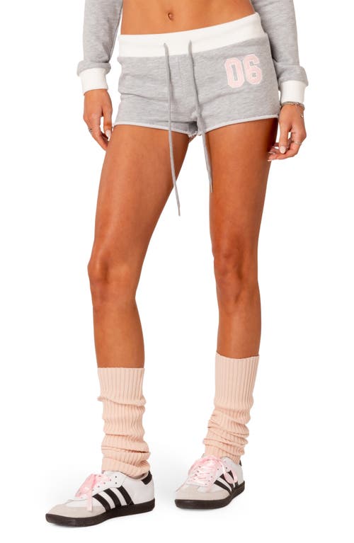 EDIKTED Pat Tie Waist Shorts Gray-Melange at Nordstrom,