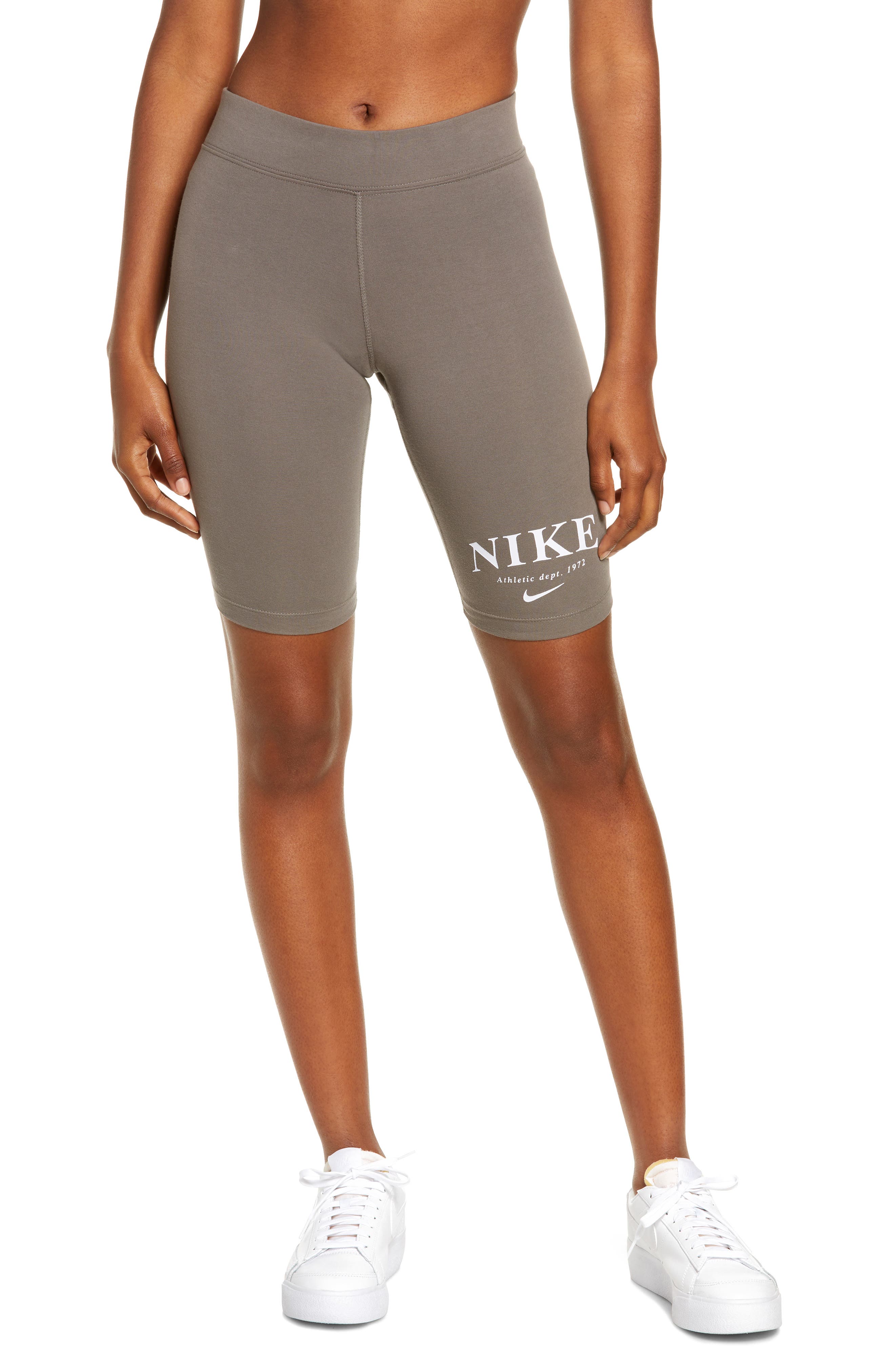 tan nike shorts womens