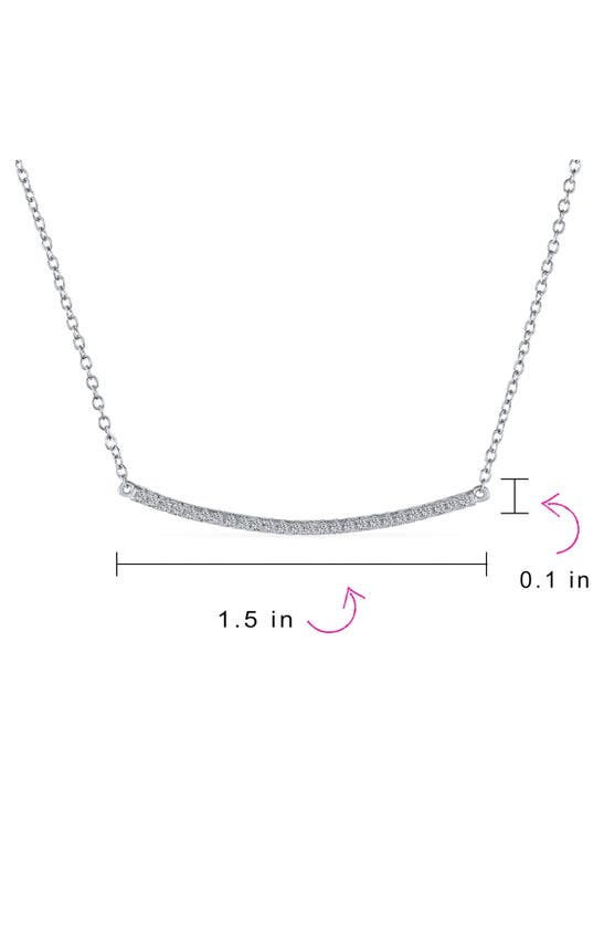 Bling Jewelry Cz Bar Pendant Necklace In Clear