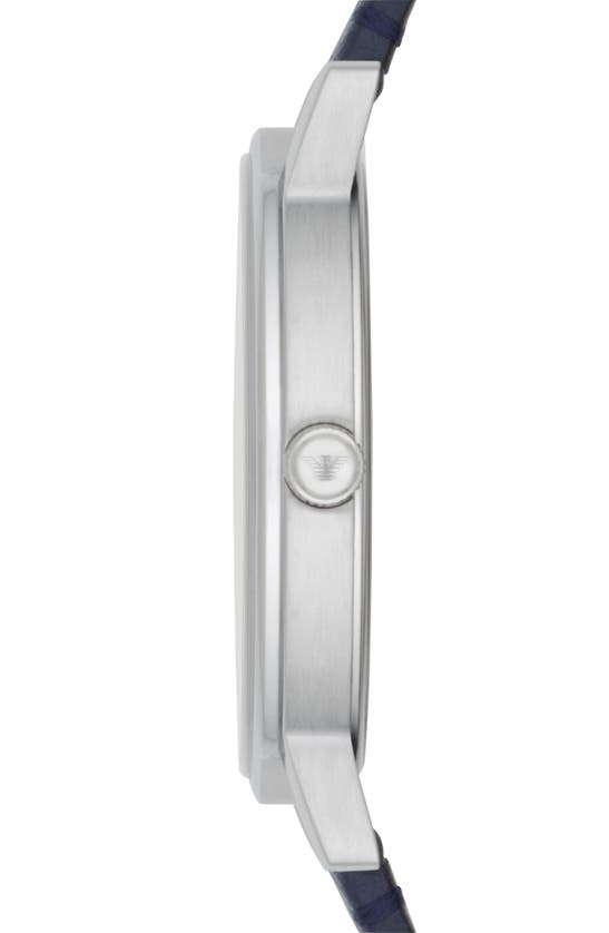Emporio Armani Kappa 3-hand Quartz Leather Strap Watch, 41mm In Blue/ Blue