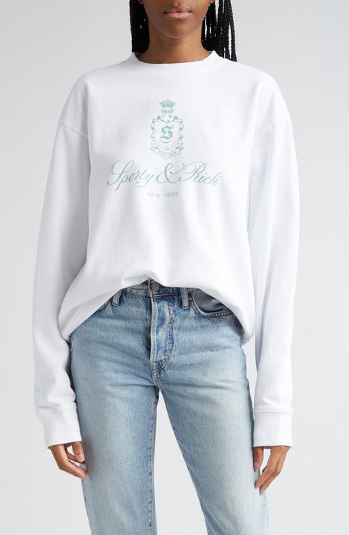 Vendome Cotton Graphic Sweatshirt in White