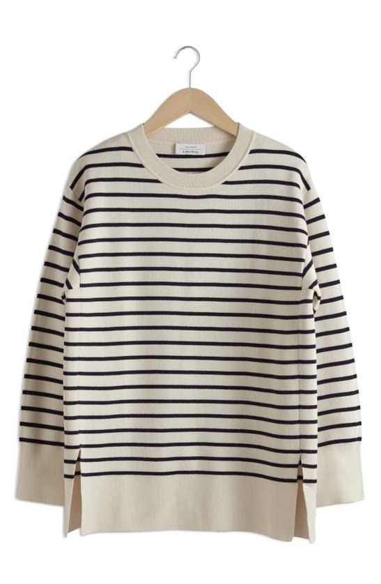 Shop & Other Stories Stripe Sweater In White Dusty Light