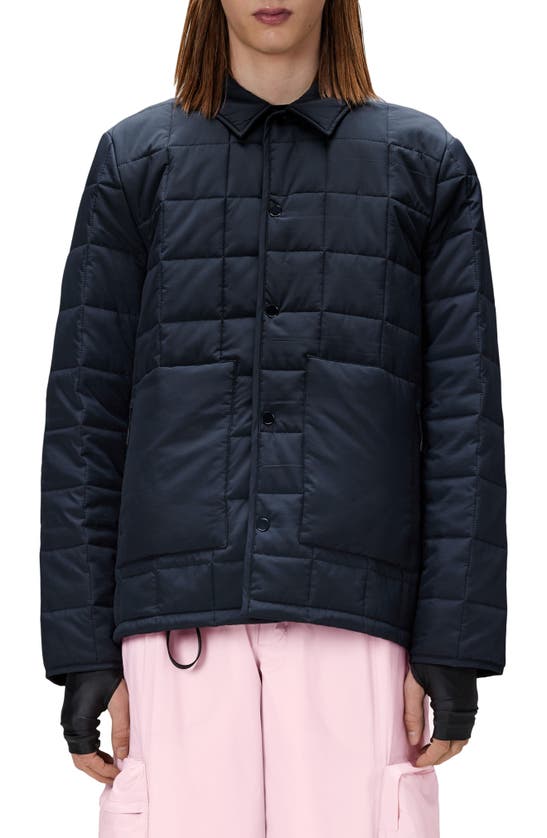 Rains Liner Shirt Jacket In Navy