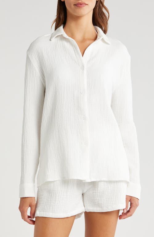 Shop Nordstrom Double Gauze Shirt & Shorts Cover-up Set In White