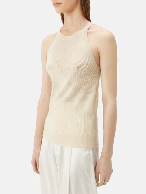 Gobi Mongolian Cashmere Organic Color Cashmere Top In Off White