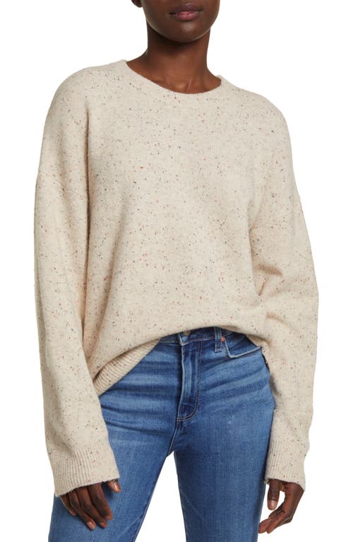 Treasure & Bond Speckled Relaxed Fit Sweater in Beige Oatmeal Medium Heather