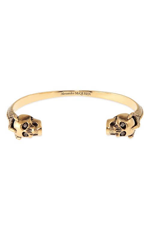 Men's Victorian Skull Cuff Bracelet in Gold