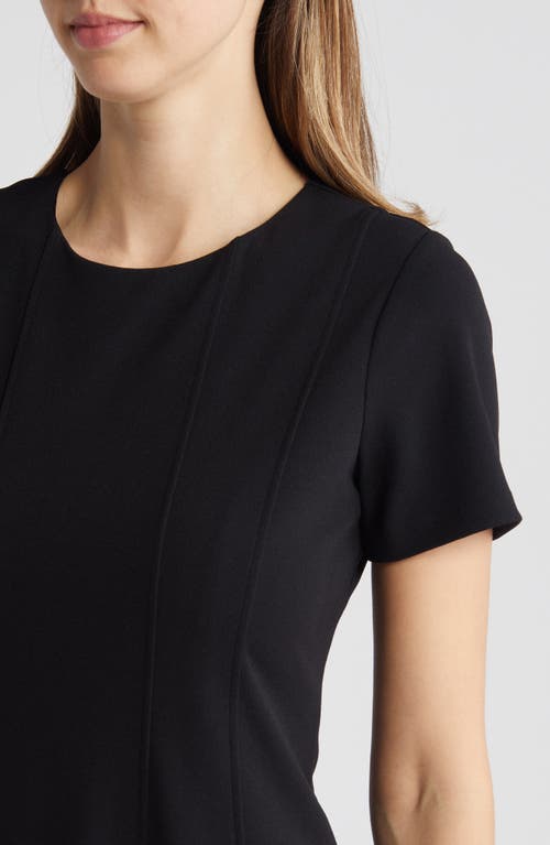 Shop Tahari Asl Stretch Crepe Fit & Flare Dress In Black