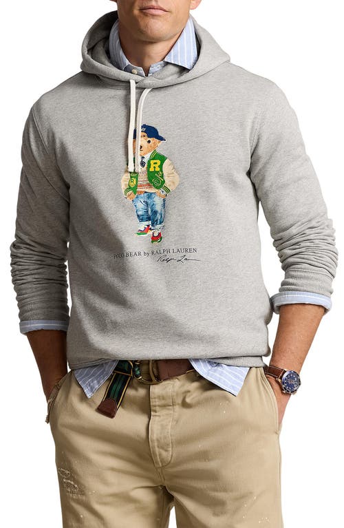 Shop Polo Ralph Lauren Varsity Bear Graphic Hoodie In Andover Heather Bear