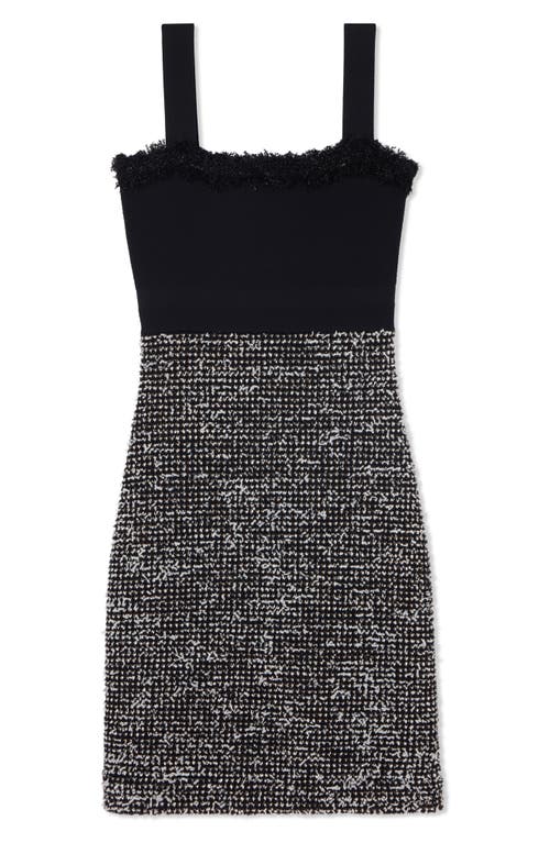 St John St. John Collection Sparkly Eyelash Tweed Dress In Black/white Multi