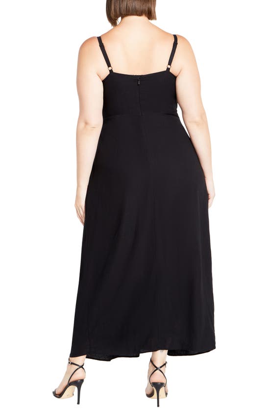 Shop City Chic April Cutout Draped Maxi Dress In Black