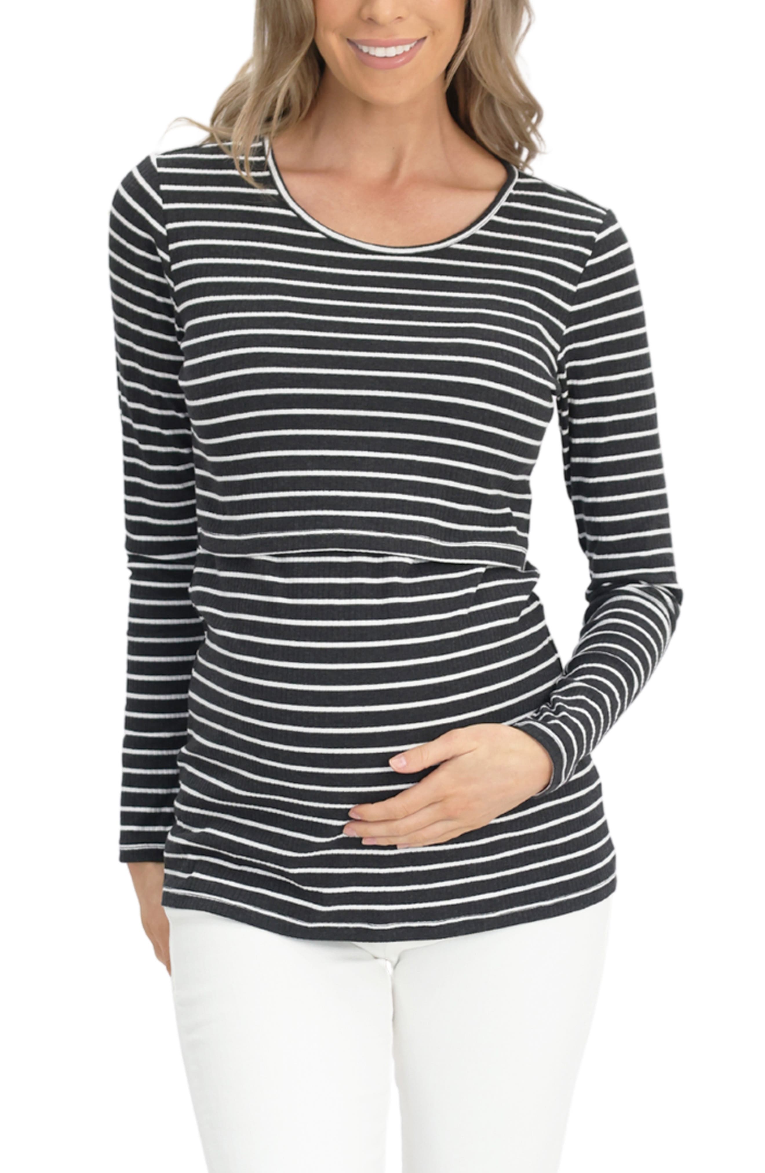 Details about   Women's  Long Sleeve Comfy Layered Nursing Top 