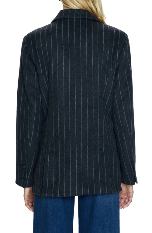 Shop Pistola Jane Wool Blend Blazer In Charcoal Chalk Stripe