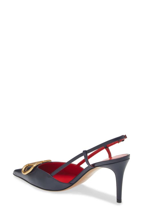 Shop Valentino Garavani Vlogo Signature Pointed Toe Pump In Marine