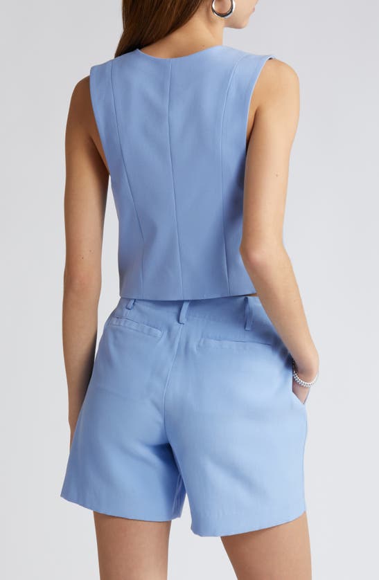 Open Edit Waistcoat Vest In Blue Hydrangea