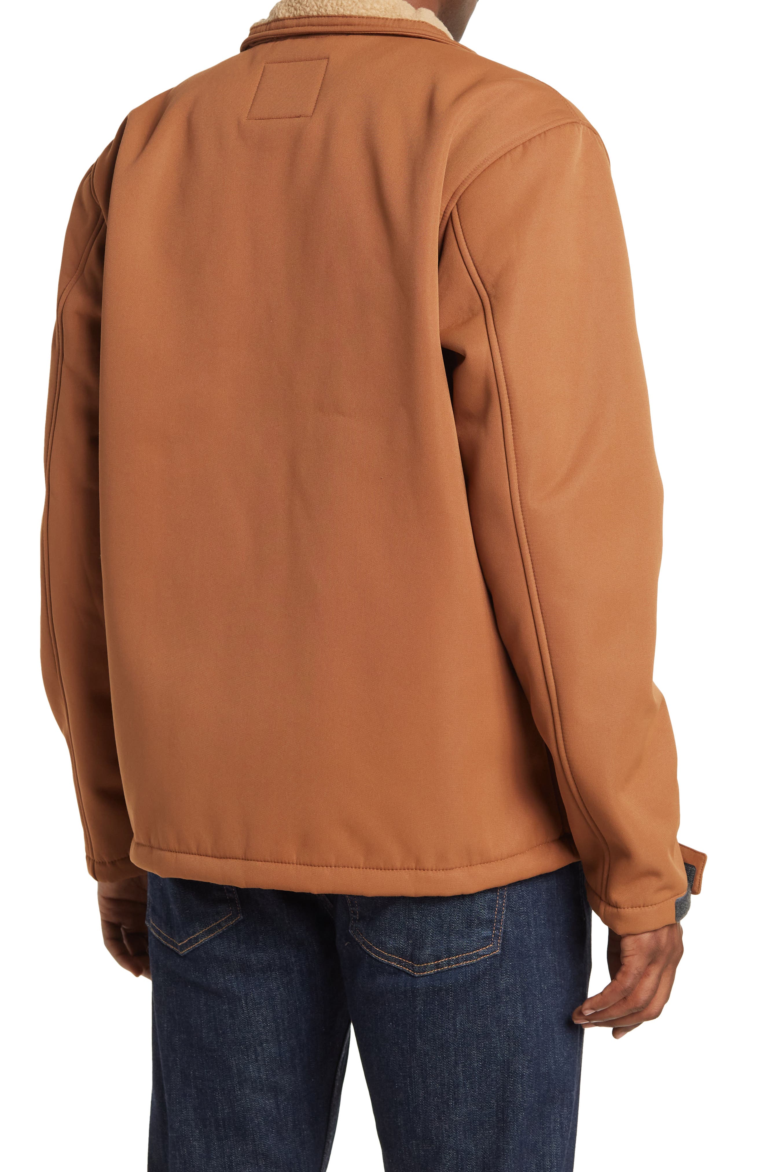 shearling lined canvas jacket