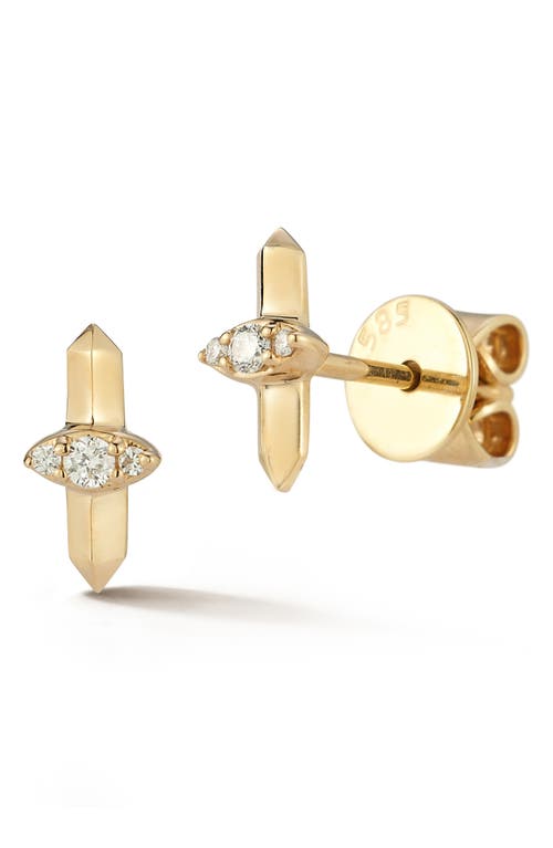 Reese Brooklyn Diamond Stud Earrings in Yellow Gold/Diamond