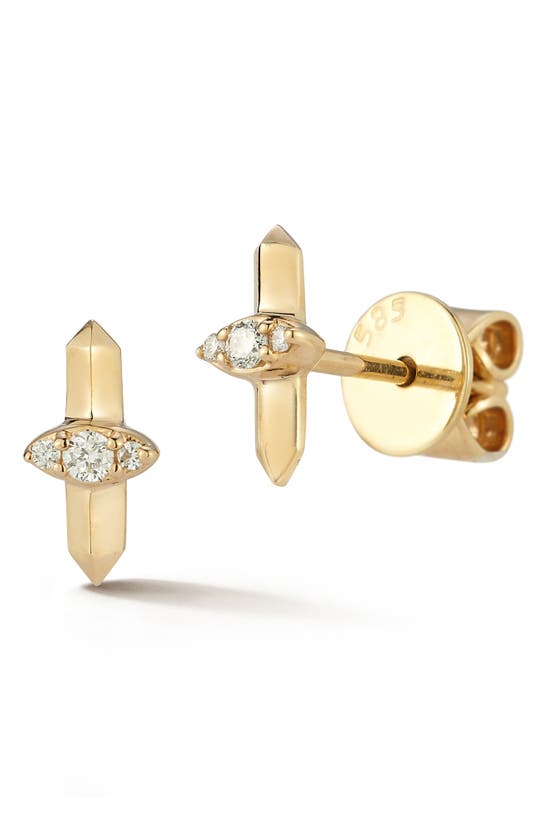 Shop Dana Rebecca Designs Reese Brooklyn Diamond Stud Earrings In Yellow Gold/ Diamond
