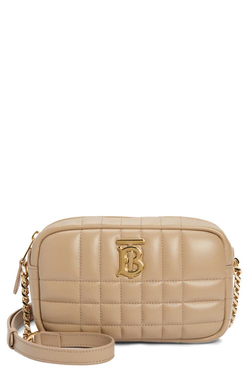 burberry Mini Lola Quilted Leather Camera Bag in Oat Beige