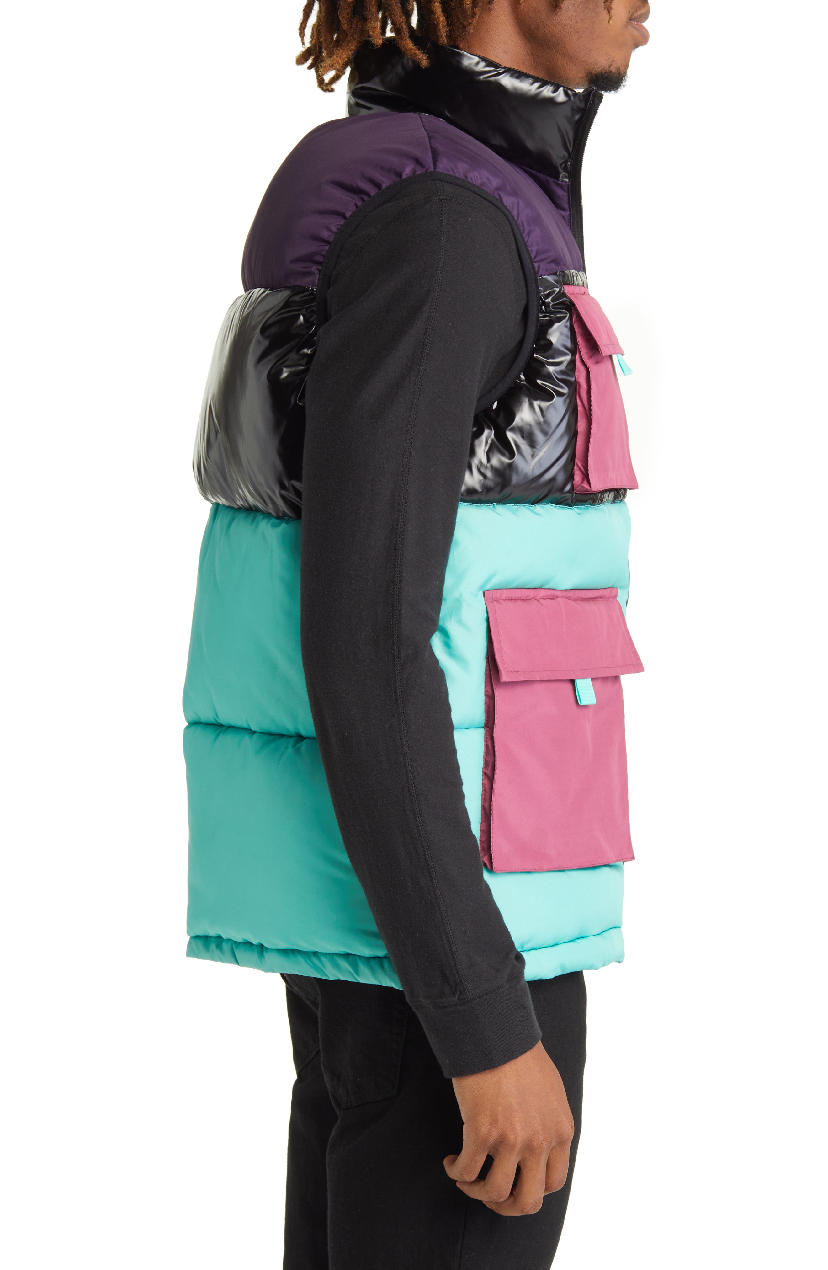 colorblock puffer vest