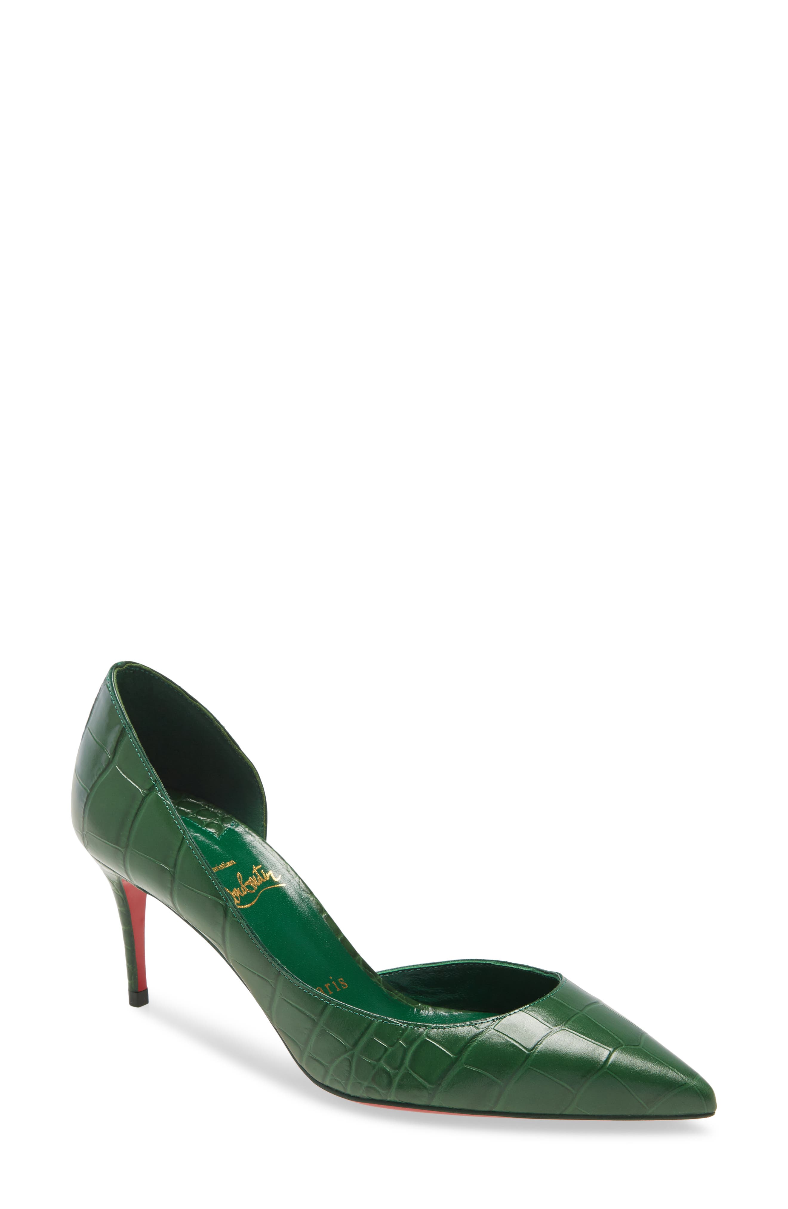 green designer pumps