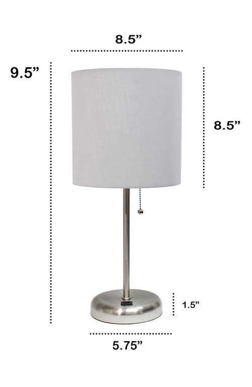 Shop Lalia Home Usb Table Lamp In Brushed Steel/gray Shade