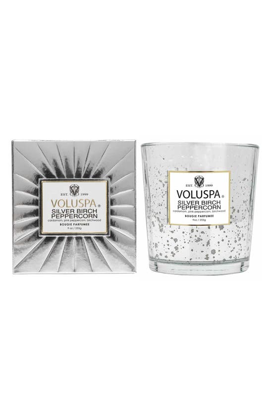 Voluspa Silver Birch & Peppercorn Classic Candle In Silver Birch