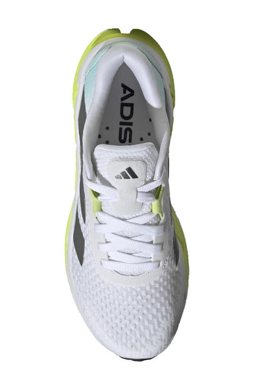 Adidas Originals Adidas Adistar 3 Running Shoe In White/ Black/ Pulse Lime