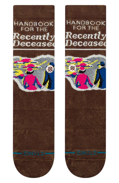 Shop Stance Recently Deceased Cotton Blend Crew Socks In Brown