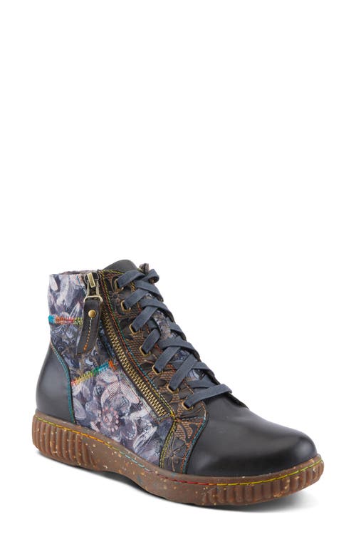 Shop L'artiste By Spring Step Maylah Lace-up Bootie In Charcoal Multi