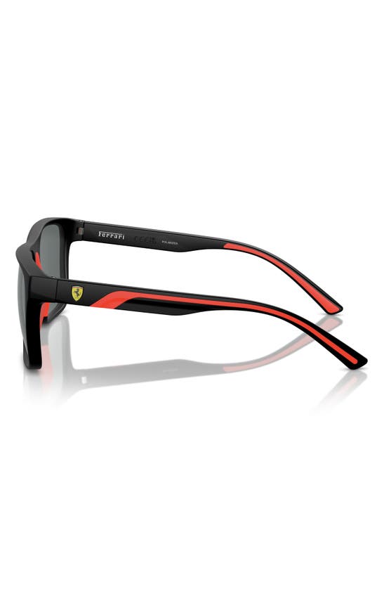 Scuderia Ferrari 59mm Polarized Square Sunglasses In Matte Black