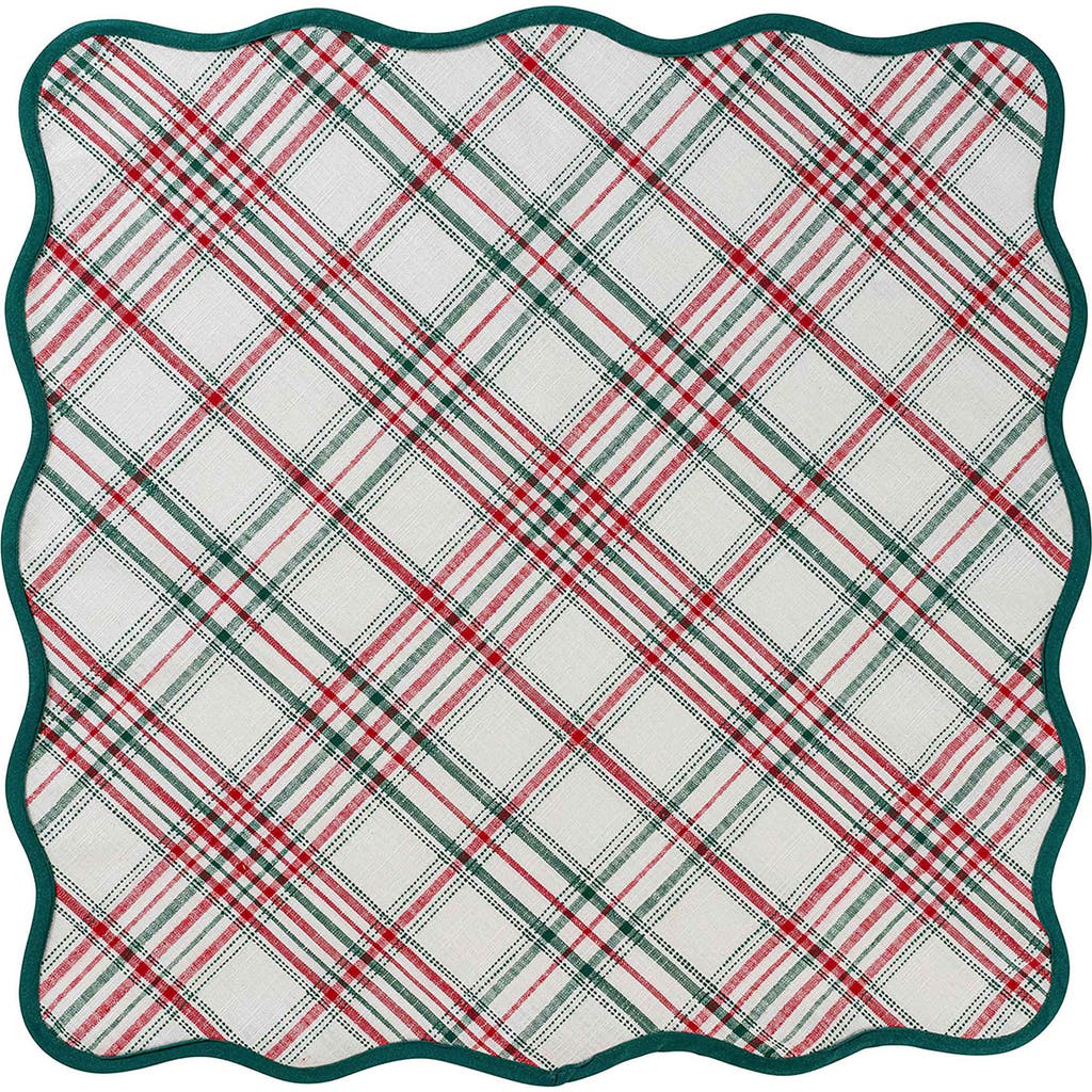 Juliska Merry Tartan Square Tablecloth In Mulberry Brown