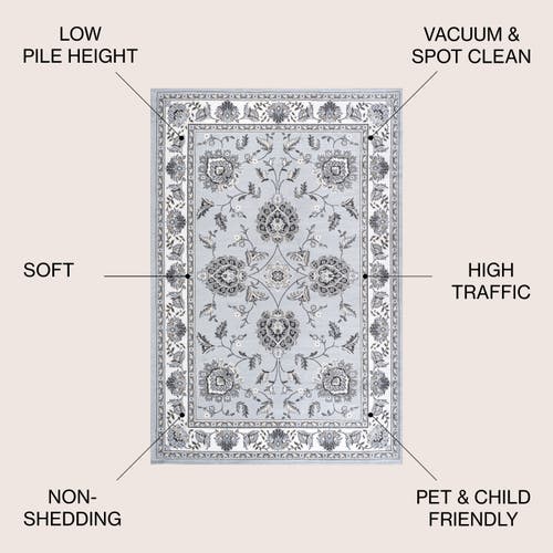 Jonathan Y Cherie French Cottage Area Rug In Light Gray/cream