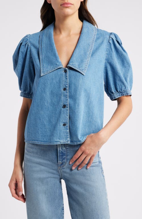 Shop Frame Denim Sailor Button-up Shirt In Starlet