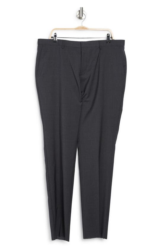 Hugo Boss Genesis Virgin Wool Trousers In Dark Grey