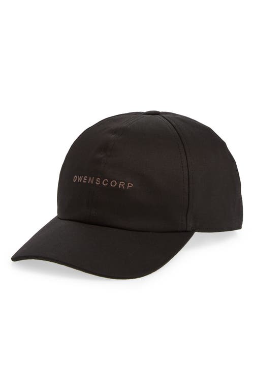 Rick Owens Logo Embroidered Snapback Cap In Black