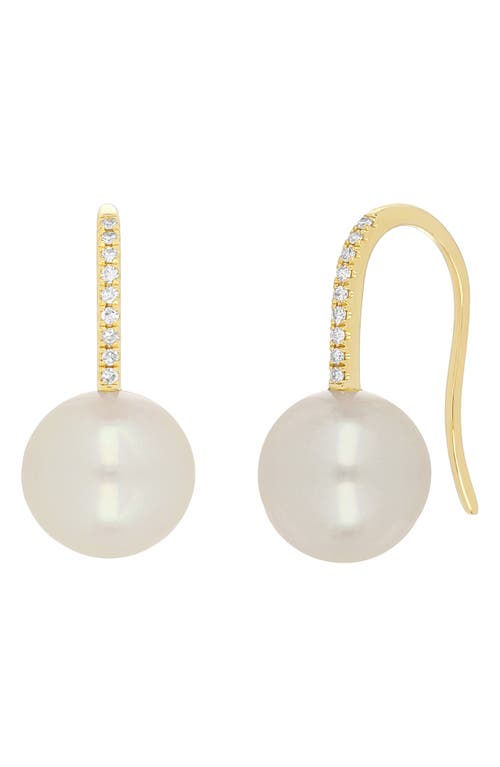 EF Collection 14K Gold Pavé Diamond Mother-of-Pearl Ball Drop Earrings in 14K Yellow Gold at Nordstrom