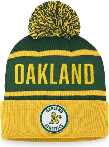 FANATICS Men's Fanatics Branded Gold/Green Oakland Athletics Cooperstown  Collection Cuffed Knit Hat with Pom