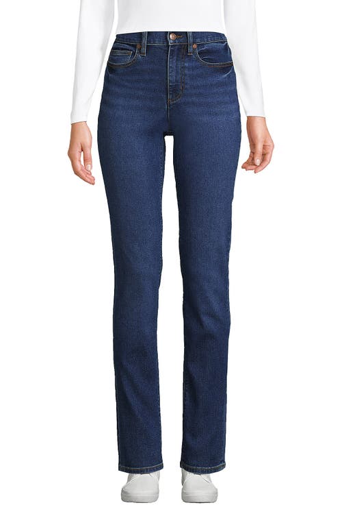 Shop Lands' End Recover High Rise Straight Leg Blue Jeans In Port Indigo